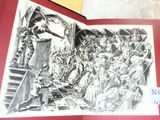 a picture of a book with a drawing of a crowd of people