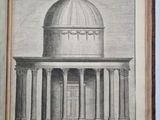 an old book with a drawing of a dome on top of it
