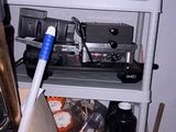 a shelf that has a bunch of items on it