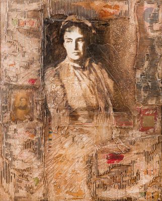 an image of a painting of a woman sitting in a chair