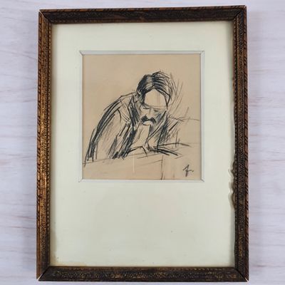 Jean-Louis Forain — Homme en buste (Magistrat) en fusain