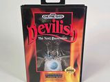 La boîte du jeu de cartes « Devilish » est représentée sur un fond blanc.