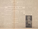 an old newspaper with a picture of a man and a woman