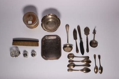 a lot of silver items that are on the table