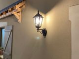 a light that is on on the wall in the room
