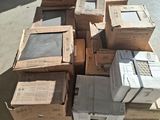 many boxes stacked on top of each other on a pallet