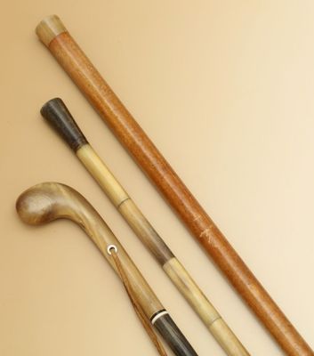 Réunion de 3 CANNES - L'une en corne avec pommeau mailloche - Photo 1