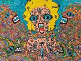 an image of a painting of a woman with many eyes on her face