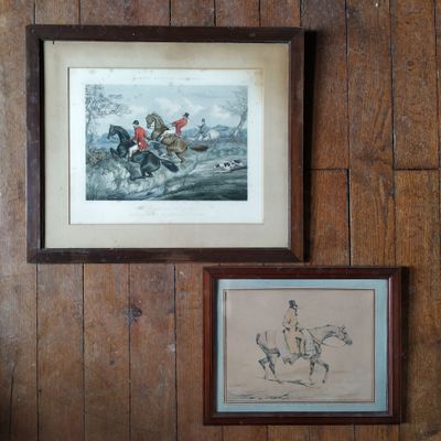 une photo d'une photo représentant un homme à cheval et une photo d'un homme à cheval
