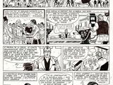 a page from a comic strip featuring a man in a suit and a woman in a dress