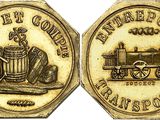 un gros plan d'une pièce de monnaie sur laquelle figure un train