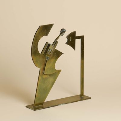 Lyse OUDOIRE (1938-1986) Sans titre Laiton doré Signée et da…