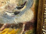 a picture of a painting of a bird in a gold frame