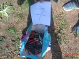 a person holding a paper with a number on it