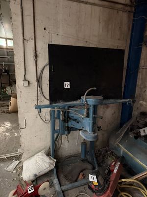 a picture of a room with a tv and a lot of tools