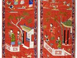 paire de tentures murales chinoises anciennes brodées