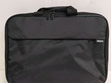 a black bag that is sitting on a table