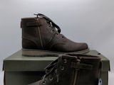 bottes en cuir marron pour homme, dotées de fermetures éclair et de lacets sur le dessus d'une tige carrée