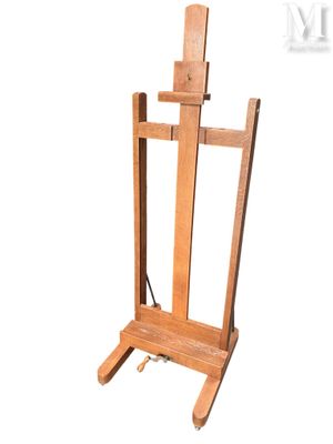 a picture of a wooden easel on a white background