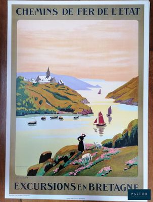 une image représentant un tableau où l'on voit une femme assise sur une colline surplombant un lac