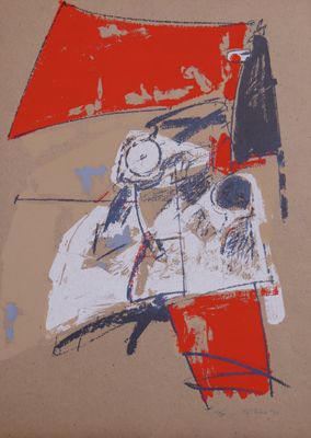 le dessin d'un homme tenant un drapeau, tracé sur une feuille de papier