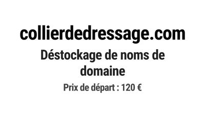 Nom de domaine collierdedressage.