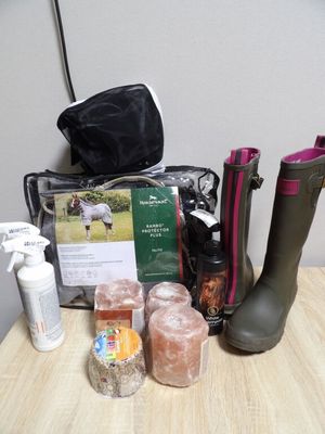 a table with a lot of items on it