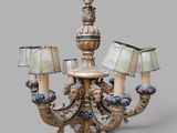 an image of a chandelier with three lamps hanging from it