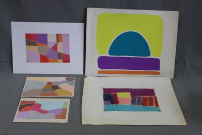 three cards with a picture of a hat and a picture of a building