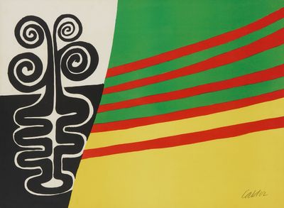 une image représentant un tableau d'un arbre vert, jaune et rouge