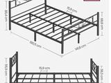 a drawing of a metal bed frame with a wooden slats and a metal frame