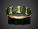 Bague en tourmaline verte et diamant
