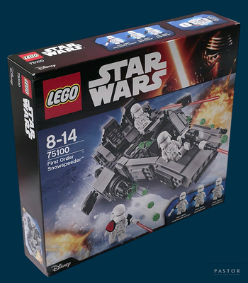 a box of lego star wars sets on a blue background