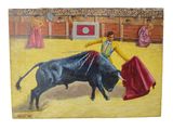 tableau représentant un taureau et un matador lors d'une corrida