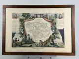 une carte ancienne de l'État de Pennsylvanie dans un cadre en bois