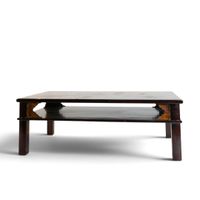 Table basse en bois laqué et doré à décor de fleurs et oisea… (photo 2)
