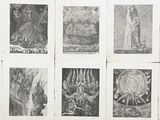several drawings of a woman and a man are shown in black and white