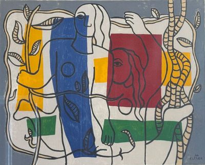 une image d'un tableau représentant un groupe de personnes dans une pièce