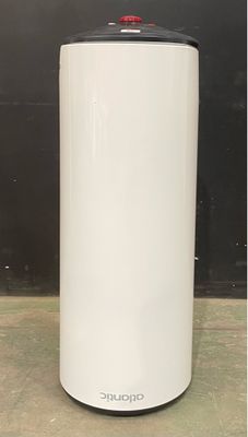 a white water heater sitting on a counter top