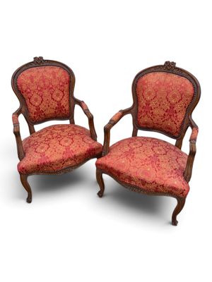pair of antique chairs with red upholstered upholstered upholstered upholstered upholstered upholstered upholstered upholstered uphol