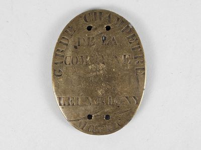 Plaque de garde champêtre de la commune de Leuvrigny-Marne
