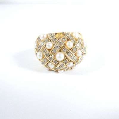 an image of a close up of a ring on a white surface