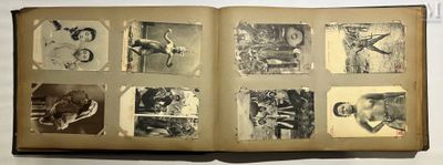 an old book with pictures of people and animals on it