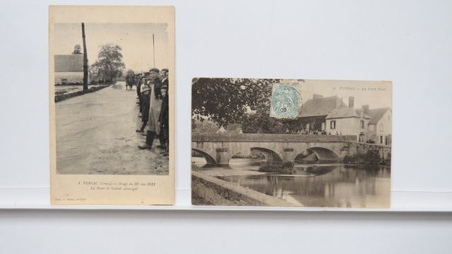 Fursac : Lot de 2cpa : Orage du 30 mai 1911. B.E. Carte rare !!! ...
