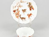 a set of three chinese porcelain dishes and a saucer, 20th century