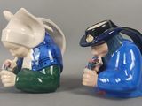 deux salières et poivrières en forme de cow-boy et de vache