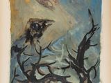 an image of a painting of a bird sitting on top of a tree