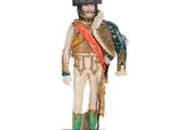 figurine représentant un soldat en uniforme avec une plume sur la tête