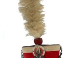 a small red purse with a chain around it