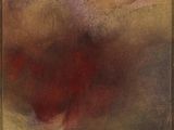 une image représentant un tableau représentant une fleur rouge dans un cadre marron